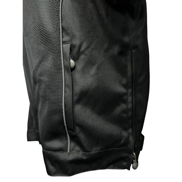 Indian Motorcycle Black Leather Armor Mesh Biker Riding Zip Up Jacket 2XL - Picture 11 of 12